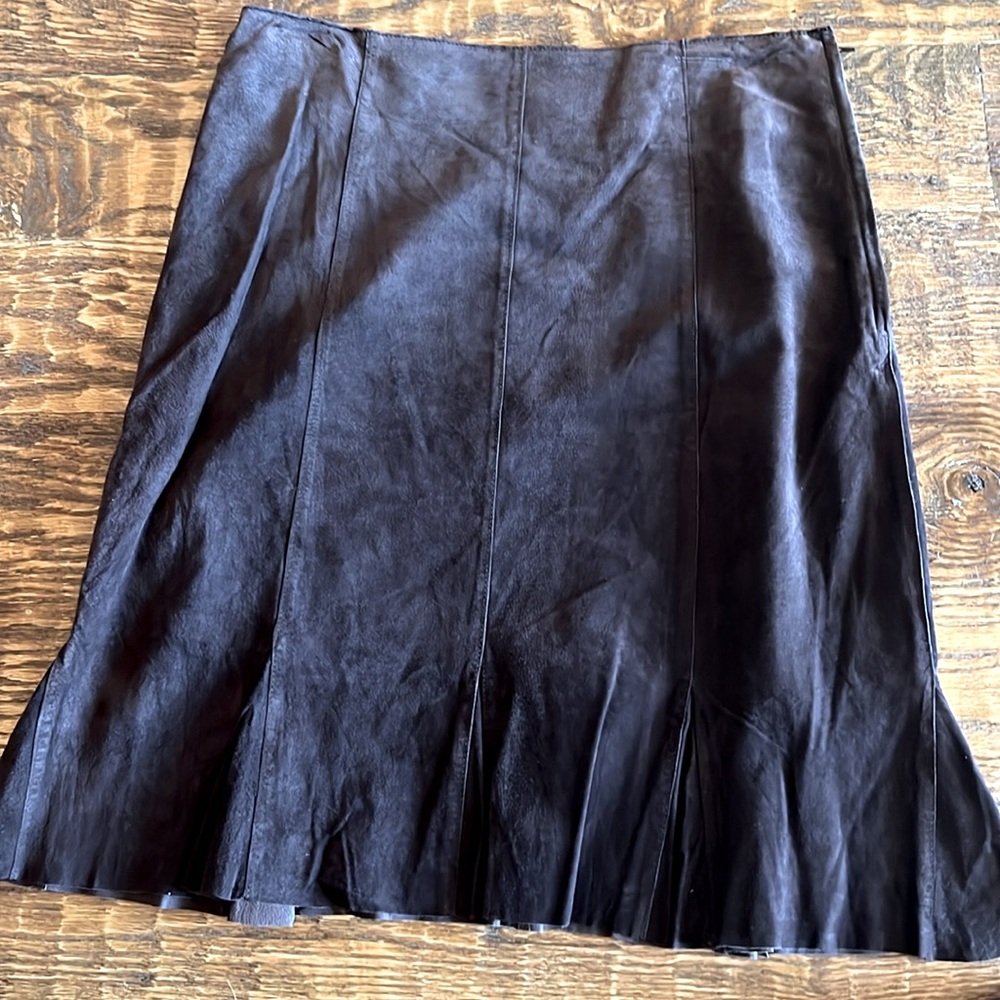 Brown suede skirt